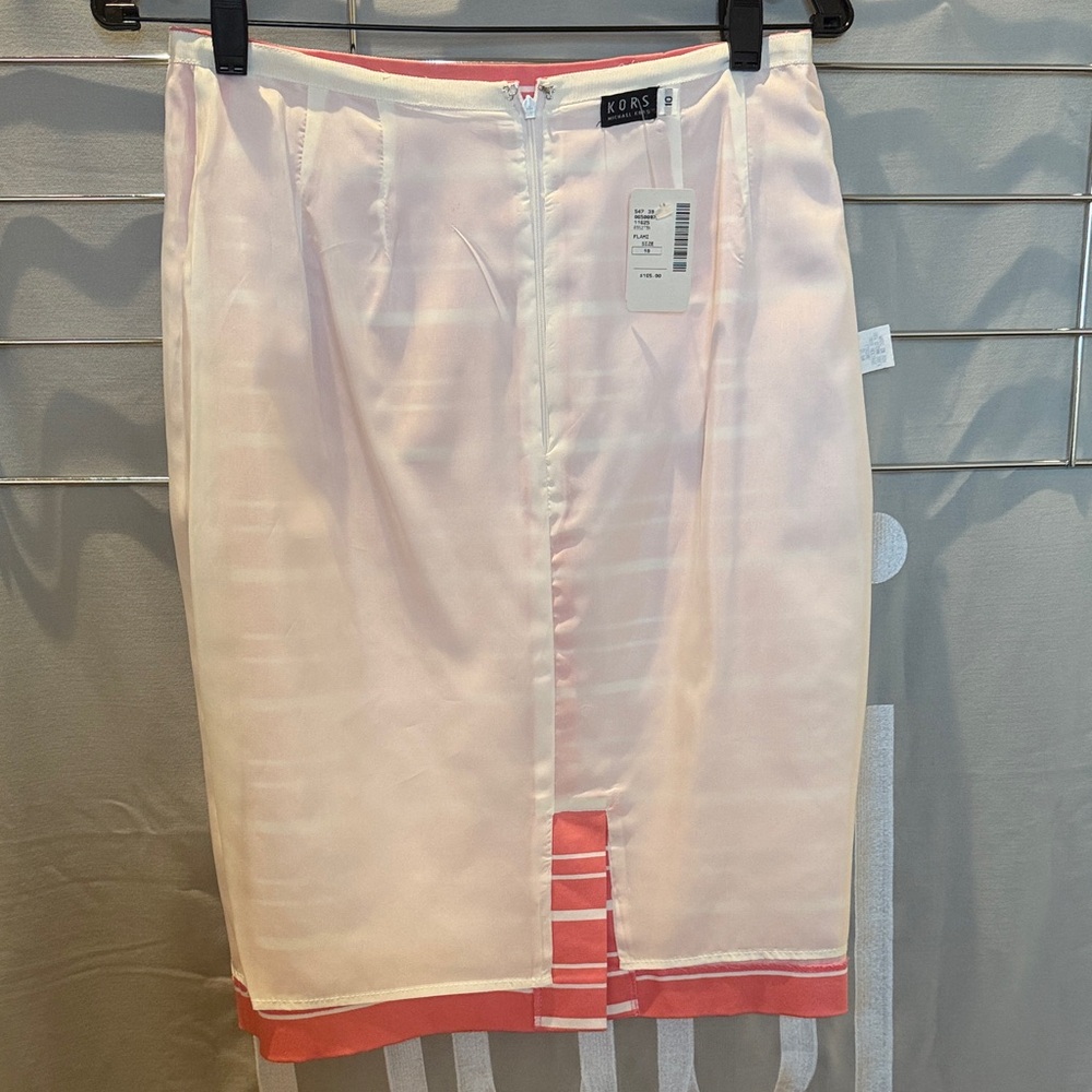 Kors Michael Kors Flamingo Pink and White Striped Skirt; Sz 10; Brand New!! - Picture 9 of 9